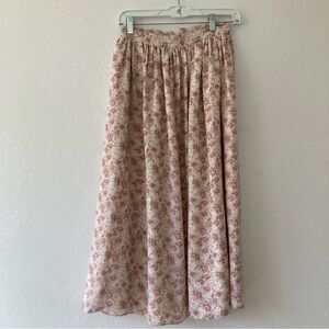90s Vintage Midi Skirt Floral Pink Ditsy Fairy Whimsical Cottagecore 4P Toffs